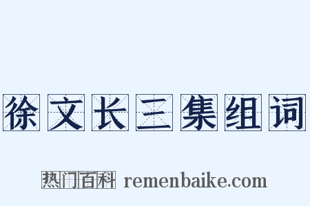 徐文长三集组词是什么意思的图片